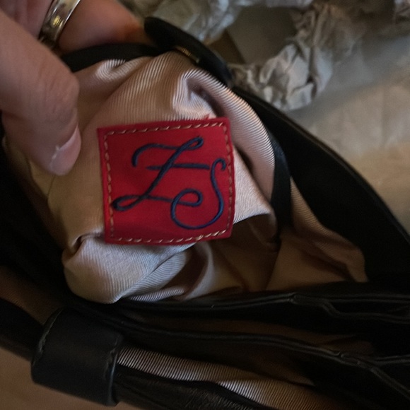 Authentic Z Spoke By Zac Posen double bow leather navy blue Bag - Picture 11 of 16